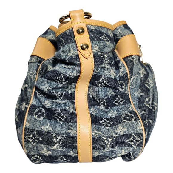 LOUIS VUITTON Monogram Denim Porte Epaule Raye Cabas GM Shoulder 2 Way Bag EUC - Picture 10 of 14